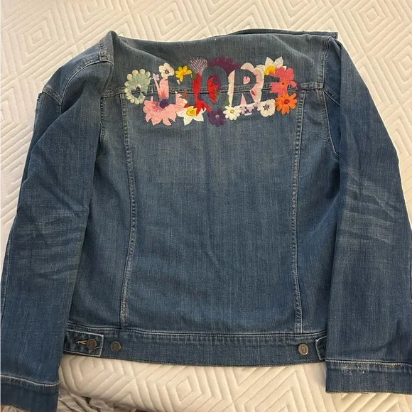 Pilcro and the Letterpress Floral Embroidered Denim Jacket - Picture 2 of 5
